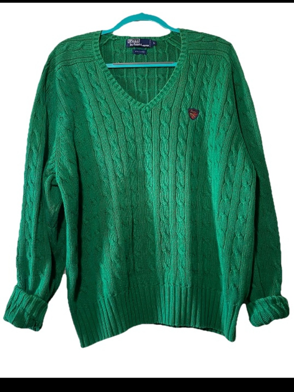 POLO Ralph Lauren Green Apple Cable Knit Sweater